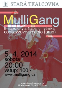 Sobotní koncert: MULLIGANG (cooljazz, Brno) Sobotní koncert: MULLIGANG (cooljazz, Brno)